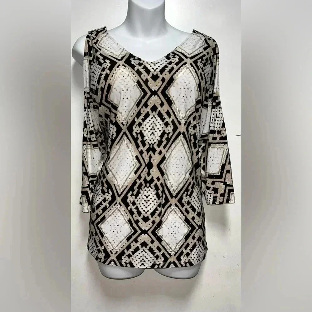 I.N.C International Concept Women Cold Shoulder Short Sleeve Casual Blouse